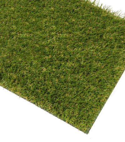 Lux 30mm Artificial Grass – Detailed Close-Up of Soft, Multi-Tone Green & Brown Thatch Fibers