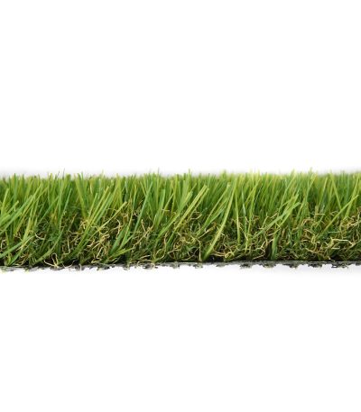 Dan 38mm Artificial Grass – Detailed Close-Up of Soft, Multi-Tone Green & Yellow Fibers