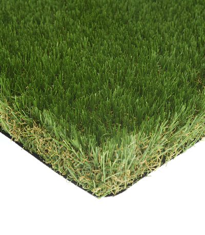 Onto 40mm Artificial Grass – Detailed Close-Up of Soft, Bi-Colour Green & Yellow Fibers